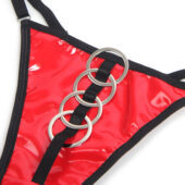 Ensemble résille et vinyle zip anneaux rouge Vixen (5) Ensemble résille et vinyle zip anneaux rouge Vixen