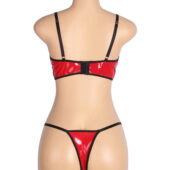 Ensemble résille et vinyle zip anneaux rouge Vixen (7) Ensemble résille et vinyle zip anneaux rouge Vixen