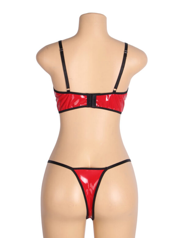 Ensemble résille et vinyle zip anneaux rouge Vixen (7) Ensemble résille et vinyle zip anneaux rouge Vixen