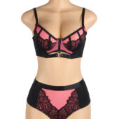 Ensemble soutien-gorge armaturé rose et noir Iris (2) Ensemble soutien-gorge armaturé rose et noir Iris