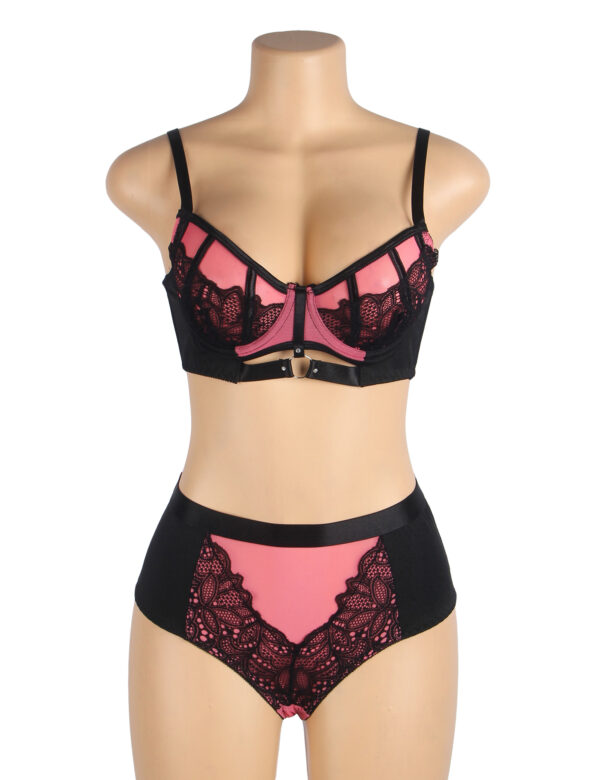Ensemble soutien-gorge armaturé rose et noir Iris (2) Ensemble soutien-gorge armaturé rose et noir Iris