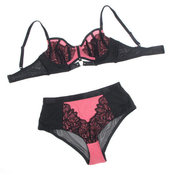 Ensemble soutien-gorge armaturé rose et noir Iris (3) Ensemble soutien-gorge armaturé rose et noir Iris