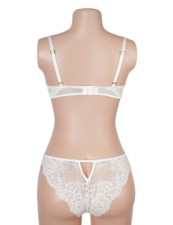 Ensemble soutien-gorge et string dentelle échancré — blanc (5) Ensemble lingerie mariage dentelle échancré — blanc