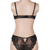 Ensemble soutien-gorge et string dentelle échancré — noir (6) Ensemble soutien-gorge et string dentelle échancré — noir