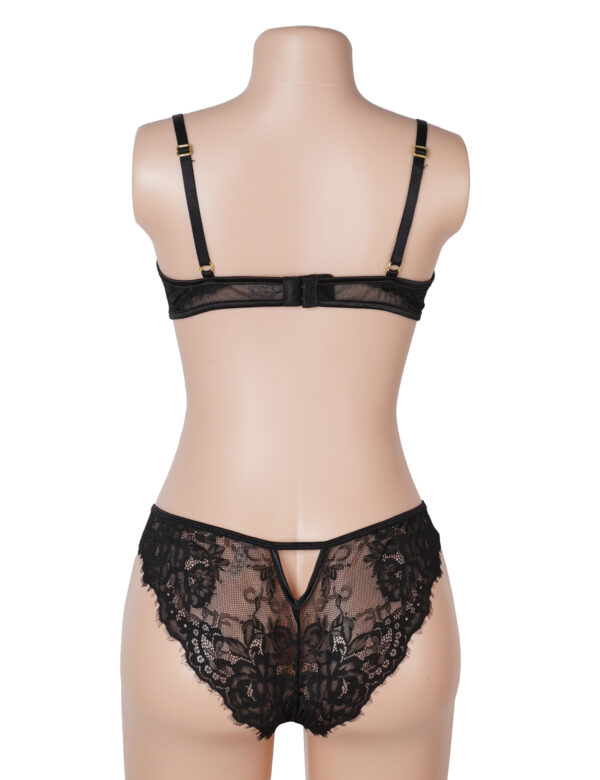 Ensemble soutien-gorge et string dentelle échancré — noir (6) Ensemble soutien-gorge et string dentelle échancré — noir