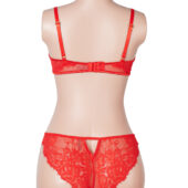 Ensemble soutien-gorge et string dentelle échancré — rouge (4) Ensemble soutien-gorge et string dentelle échancré — rouge