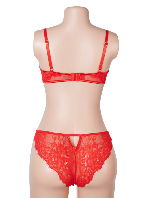 Ensemble soutien-gorge et string dentelle échancré — rouge (4) Ensemble soutien-gorge et string dentelle échancré — rouge