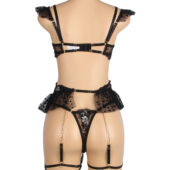 Ensemble volants tulle pois porte-jarretelles Capucine noir (5) Ensemble volants tulle pois porte-jarretelles Capucine