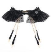 Ensemble volants tulle pois porte-jarretelles Capucine noir (7) Ensemble volants tulle pois porte-jarretelles Capucine