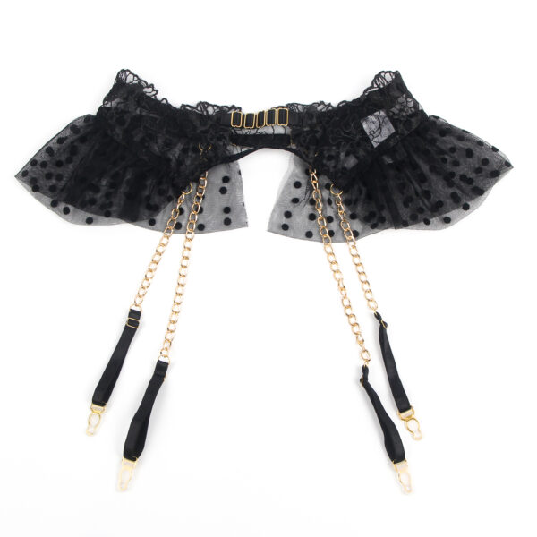 Ensemble volants tulle pois porte-jarretelles Capucine noir (7) Ensemble volants tulle pois porte-jarretelles Capucine