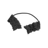 Guêpière dentelle florale avec menottes en tissu noir (4) Guêpière dentelle florale avec menottes en tissu