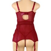 Guêpière nuisette dentelle florale rouge