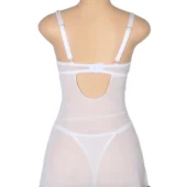 Nuisette blanche et noire en dentelle florale (6) Nuisette blanche et noire en dentelle florale
