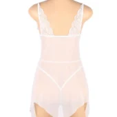 Nuisette blanche transparente ouverte devant