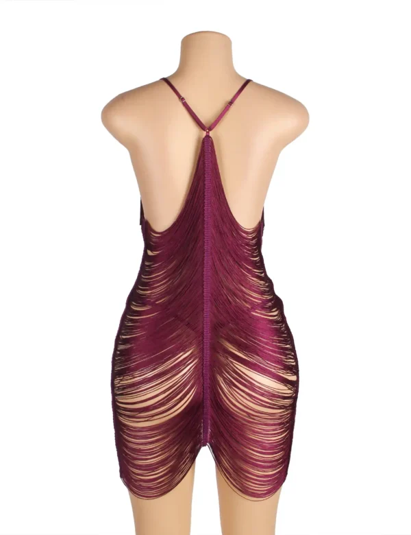 Nuisette bordeaux sexy à franges