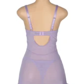 Nuisette lilas et blanche en dentelle florale (2) Nuisette lilas et blanche en dentelle florale