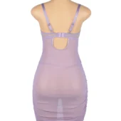 Nuisette violette moulante dentelle et laçage (2) Nuisette violette moulante dentelle et laçage