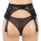 Porte-jarretelles dentelle florale Nyssa noir (3) Porte-jarretelles dentelle florale Nyssa