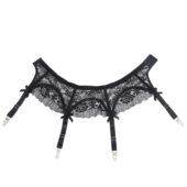 Porte-jarretelles dentelle florale Nyssa noir (4) Porte-jarretelles dentelle florale Nyssa