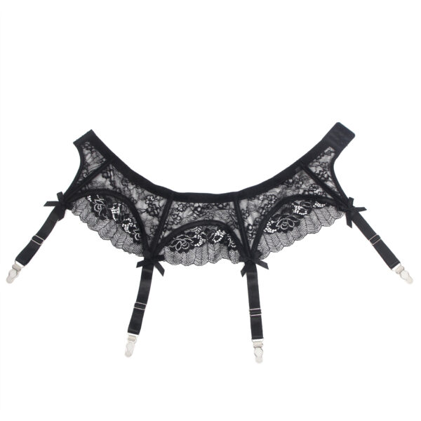 Porte-jarretelles dentelle florale Nyssa noir (4) Porte-jarretelles dentelle florale Nyssa