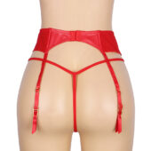 Porte-jarretelles en cuir rouge extensible Ignis (4) Porte-jarretelles en cuir rouge extensible Ignis