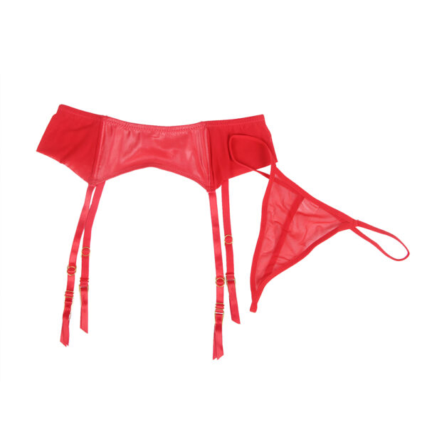 Porte-jarretelles en cuir rouge extensible Ignis (5) Porte-jarretelles en cuir rouge extensible Ignis