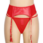Porte-jarretelles en cuir rouge extensible Ignis (6) Porte-jarretelles en cuir rouge extensible Ignis