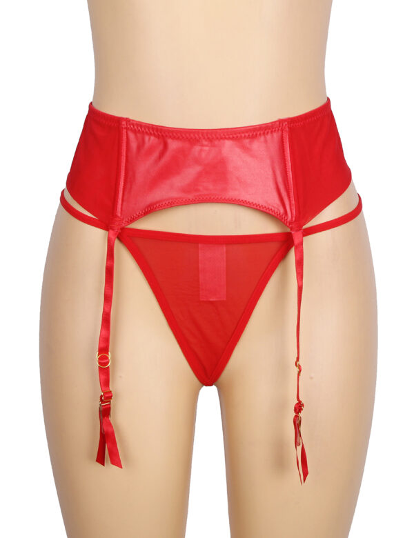 Porte-jarretelles en cuir rouge extensible Ignis (6) Porte-jarretelles en cuir rouge extensible Ignis
