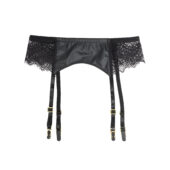 Porte-jarretelles fin cuir et dentelle Scarla noir (7) Porte-jarretelles fin cuir et dentelle Scarla