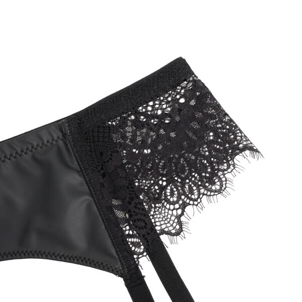 Porte-jarretelles fin cuir et dentelle Scarla noir (8) Porte-jarretelles fin cuir et dentelle Scarla