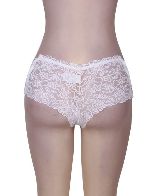 Shorty blanc hanches lacées Nélia (4) Shorty blanc hanches lacées Nélia
