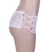 Shorty blanc hanches lacées Nélia (5) Shorty blanc hanches lacées Nélia
