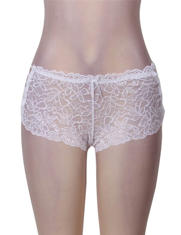Shorty blanc hanches lacées Nélia (6) Shorty blanc hanches lacées Nélia