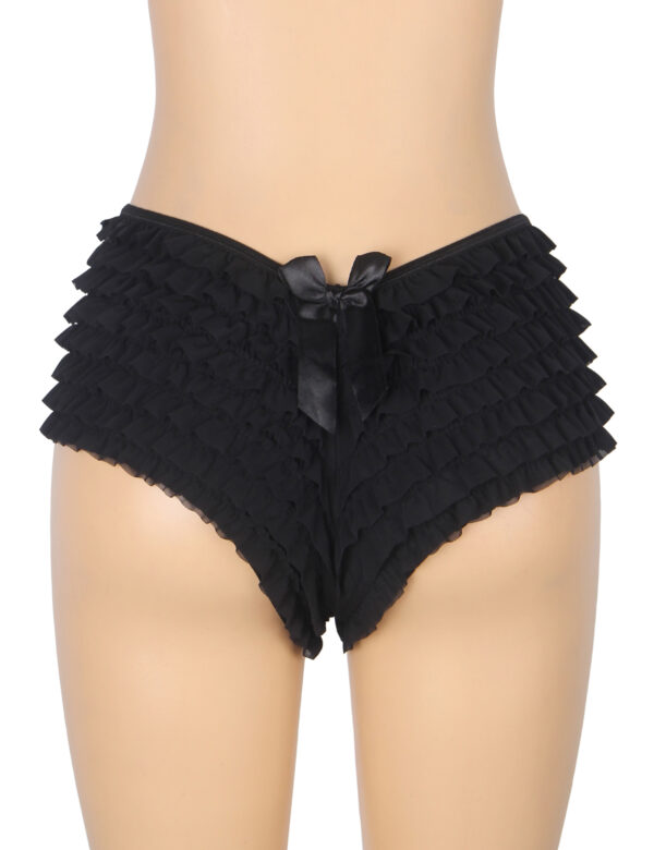 Shorty bouffant avec nœud noir (3) Shorty bouffant avec nœud