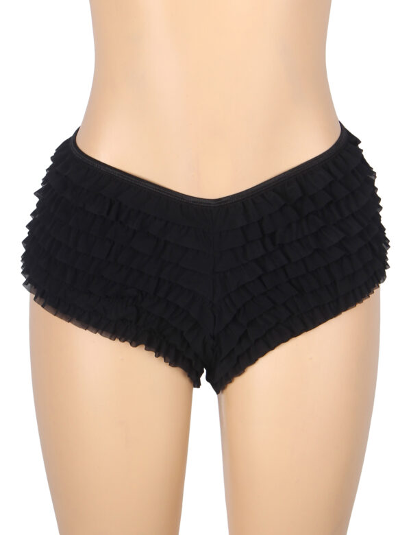 Shorty bouffant avec nœud noir (4) Shorty bouffant avec nœud