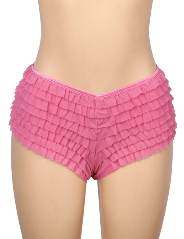 Shorty bouffant avec nœud rose (1) Shorty bouffant avec nœud