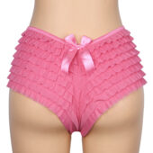 Shorty bouffant avec nœud rose (2) Shorty bouffant avec nœud