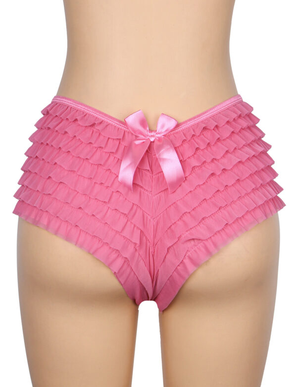 Shorty bouffant avec nœud rose (2) Shorty bouffant avec nœud