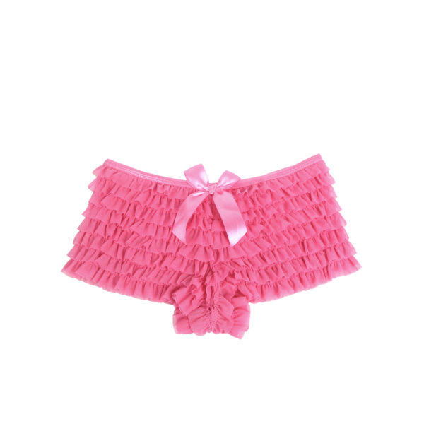 Shorty bouffant avec nœud rose (3) Shorty bouffant avec nœud