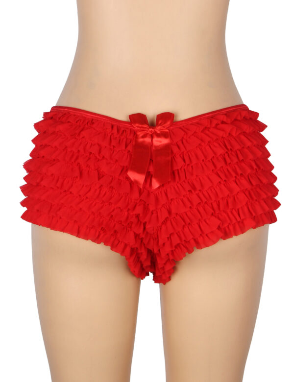 Shorty bouffant avec nœud rouge (5) Shorty bouffant avec nœud