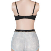 Soutien-gorge et shorty ceinture chaînée tweed — bleu (6) Soutien-gorge et shorty ceinture chaînée tweed — bleu
