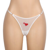 String cœur brodé Câlin blanc (3) String cœur brodé Câlin