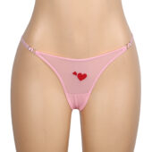 String cœur brodé Câlin rose (2) String cœur brodé Câlin