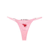 String cœur brodé Câlin rose (4) String cœur brodé Câlin