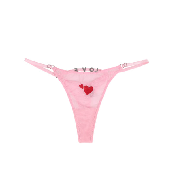 String cœur brodé Câlin rose (4) String cœur brodé Câlin