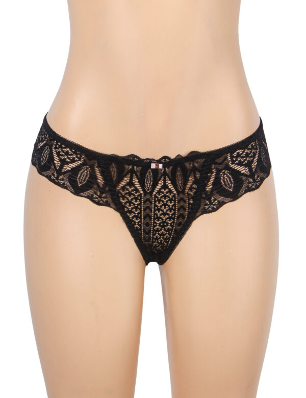String dentelle lacée Verona noir (3) String dentelle lacée Verona
