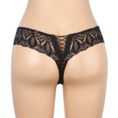 String dentelle lacée Verona noir (4) String dentelle lacée Verona