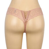 String dentelle lacée Verona rose (2) String dentelle lacée Verona