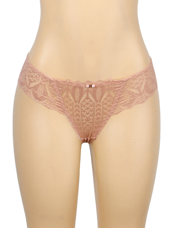 String dentelle lacée Verona rose (4) String dentelle lacée Verona