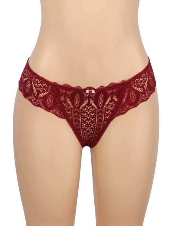 String dentelle lacée Verona rouge (3) String dentelle lacée Verona